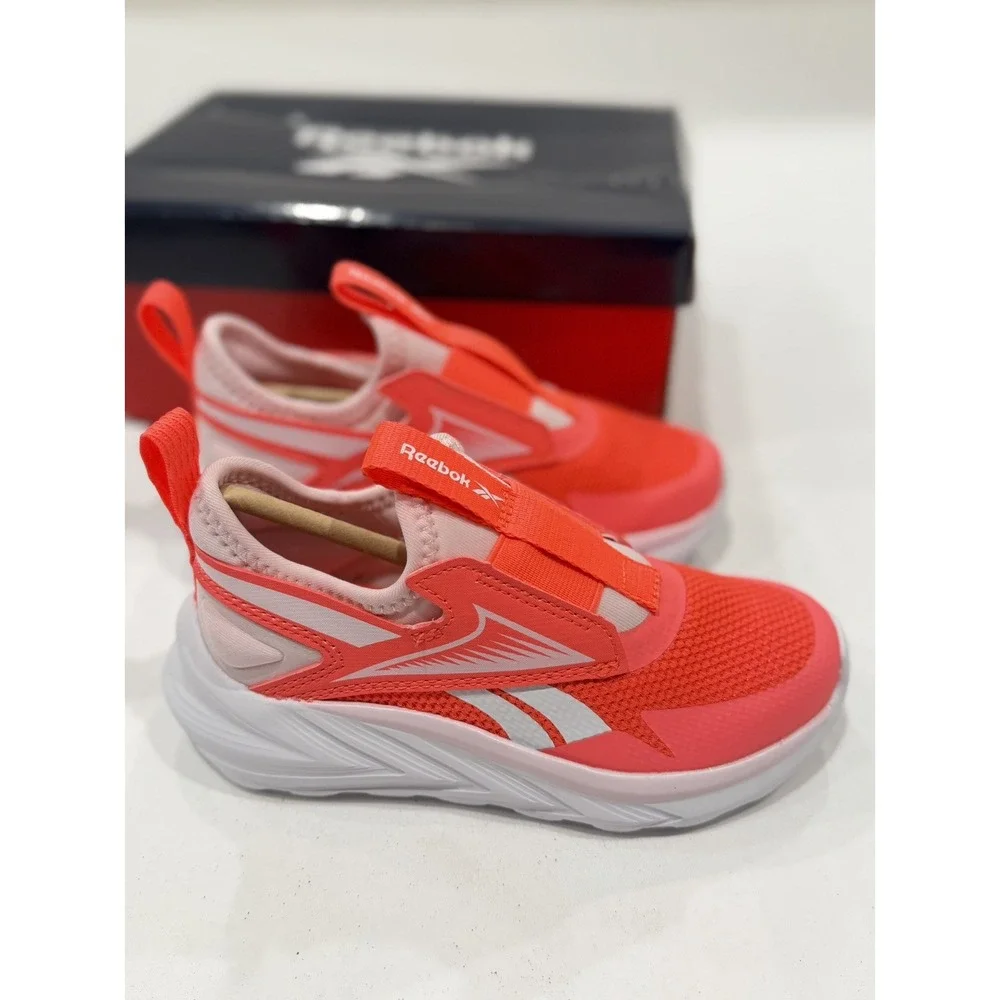 Reebok Lite Spinner Unisex Kids Sz 11 kids Slip-On Mesh Sneakers Pink/White scho